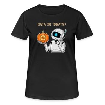 Data or Treats ? - Women's Breathable T-Shirt - black - Front - AI Model Female 172 light (172cm)