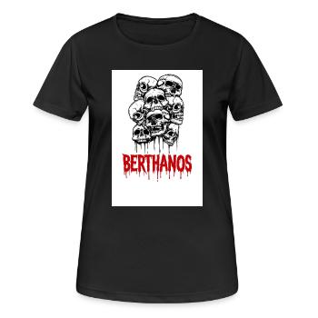 Motif tête de mort avec lettrage Berthanos - T-shirt respirant Femme - noir - Devant - AI Model Female 172 light (172cm)