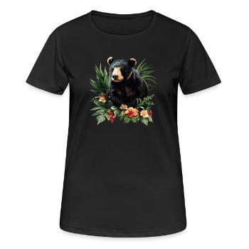Sun Bear Malaienbär - Frauen T-Shirt atmungsaktiv - Schwarz - Vorne - AI Model Female 172 light (172cm)