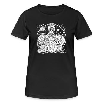 Knitting Design – Style & Cosiness - Women's Breathable T-Shirt - black - Front - AI Model Female 172 light (172cm)