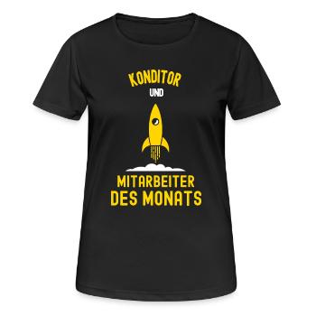 Konditor Mitarbeiter des Monats Konditorei Kollege - Frauen T-Shirt atmungsaktiv - Schwarz - Vorne - AI Model Female 172 light (172cm)