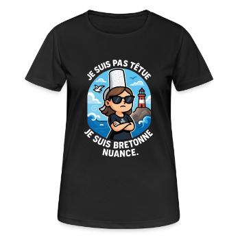 I'm not stubborn Brittany humor Breton pride - Women's Breathable T-Shirt - black - Front - AI Model Female 172 light (172cm)
