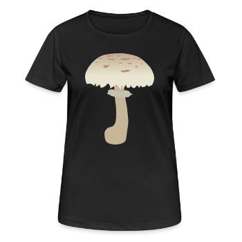 Minimalistische Sonnenschirm-Pilz-Illustration - Frauen T-Shirt atmungsaktiv - Schwarz - Vorne - AI Model Female 172 light (172cm)