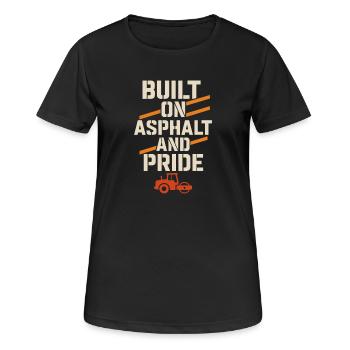 Straßenbauteam Asphalt Betonmannschaft - Frauen T-Shirt atmungsaktiv - Schwarz - Vorne - AI Model Female 172 light (172cm)