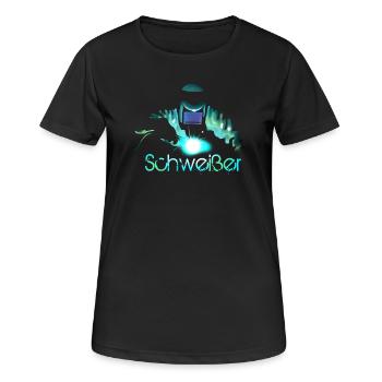 Schweißer - Frauen T-Shirt atmungsaktiv - Schwarz - Vorne - AI Model Female 172 light (172cm)