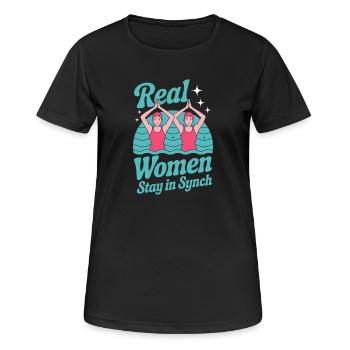 Synchronschwimmen Kunstschwimmen Wassersport - Frauen T-Shirt atmungsaktiv - Schwarz - Vorne - AI Model Female 172 light (172cm)