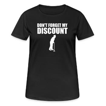 N'oubliez pas ma réduction pour les hommes plus âgés - T-shirt respirant Femme - noir - Devant - AI Model Female 172 light (172cm)