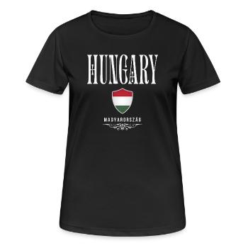 Originaire de Hongrie, né en Hongrie - T-shirt respirant Femme - noir - Devant - AI Model Female 172 light (172cm)