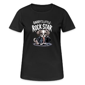 Canine with leather jacket - Women's Breathable T-Shirt - black - Front - AI Model Female 172 light (172cm)