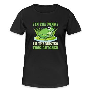 Frog Catcher In The Pond Master Catcher Frog - Frauen T-Shirt atmungsaktiv - Schwarz - Vorne - AI Model Female 172 light (172cm)