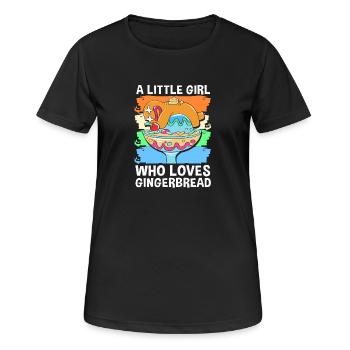 Bonhomme en pain d'épices Pain d'épices de Noël - T-shirt respirant Femme - noir - Devant - AI Model Female 172 light (172cm)