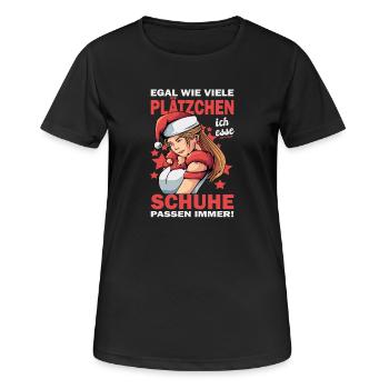 Tenue de Noël joyeux Noël - T-shirt respirant Femme - noir - Devant - AI Model Female 172 light (172cm)