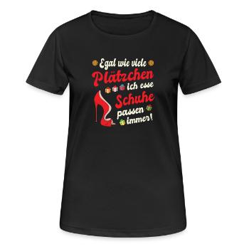 Weihnachtsoutfit Plätzchen Backen Weihnachten Xmas - Frauen T-Shirt atmungsaktiv - Schwarz - Vorne - AI Model Female 172 light (172cm)