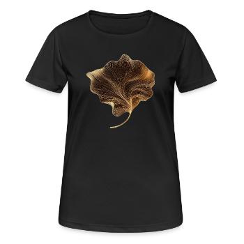 Elegantes Blatt - Frauen T-Shirt atmungsaktiv - Schwarz - Vorne - AI Model Female 172 light (172cm)