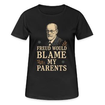 Un futur psychologue me diagnostique - T-shirt respirant Femme - noir - Devant - AI Model Female 172 light (172cm)