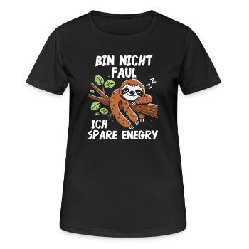 Je ne suis pas paresseux, j’économise de l’énergie - T-shirt respirant Femme - noir - Devant - AI Model Female 172 light (172cm)