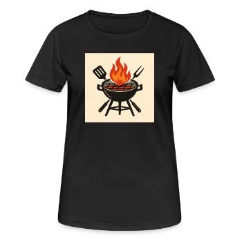 Feuriger Grillabend - Frauen T-Shirt atmungsaktiv - Schwarz - Vorne - AI Model Female 172 light (172cm)