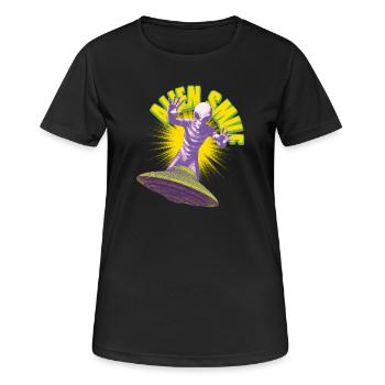 Außerirdischer Retter - Frauen T-Shirt atmungsaktiv - Schwarz - Vorne - AI Model Female 172 light (172cm)