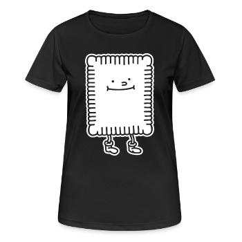 Butter biscuit – classic biscuit & cult delight - Women's Breathable T-Shirt - black - Front - AI Model Female 172 light (172cm)