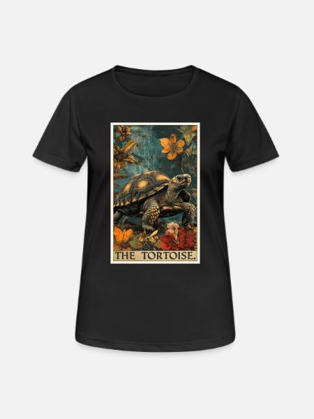 Landschildkröten Landschildkröte - Dame T-shirt svedtransporterende - sort