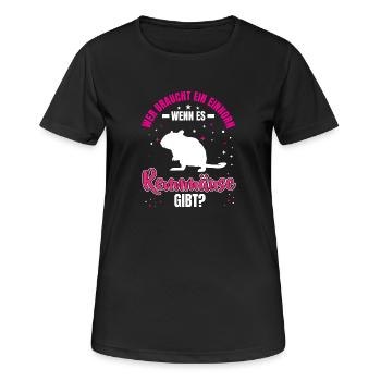 Gerbil is real rodent Gerbil - Women's Breathable T-Shirt - black - Front - AI Model Female 172 light (172cm)