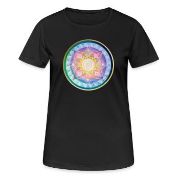 Conception harmonieuse de la méditation mandala - T-shirt respirant Femme - noir - Devant - AI Model Female 172 light (172cm)