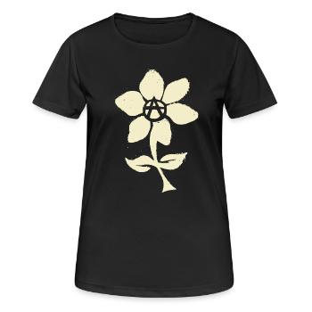 Fleur anarchiste - T-shirt respirant Femme - noir - Devant - AI Model Female 172 light (172cm)
