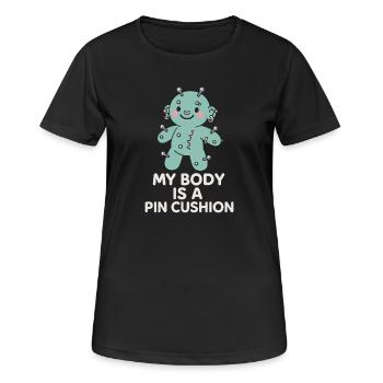 Piercing Addict Body Mod Enthusiast - Frauen T-Shirt atmungsaktiv - Schwarz - Vorne - AI Model Female 172 light (172cm)