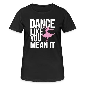 Dansez comme vous le pensez Typographie Design - T-shirt respirant Femme - noir - Devant - AI Model Female 172 light (172cm)