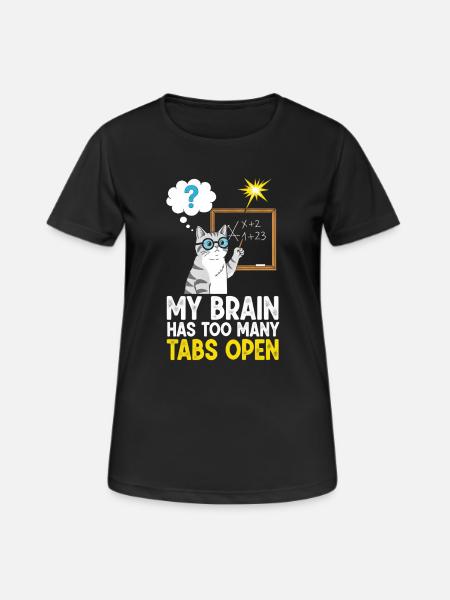 Humorous cat picture with school concept - Women's Breathable T-Shirt - black