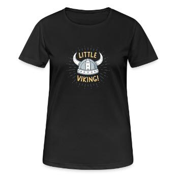 Kleiner Wikingerhelm - Frauen T-Shirt atmungsaktiv - Schwarz - Vorne - AI Model Female 172 light (172cm)