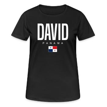 David Panama Panamaer - Frauen T-Shirt atmungsaktiv - Schwarz - Vorne - AI Model Female 172 light (172cm)
