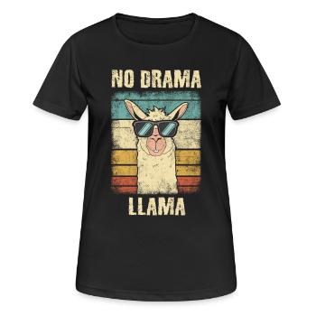 Kein Drama Lama Lustiger Jahrgang - Frauen T-Shirt atmungsaktiv - Schwarz - Vorne - AI Model Female 172 light (172cm)