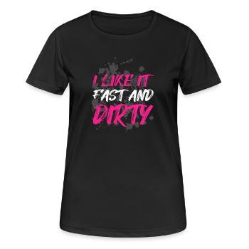 Rapide et sale Schlammlauf Mud Run Muddy Race - T-shirt respirant Femme - noir - Devant - AI Model Female 172 light (172cm)