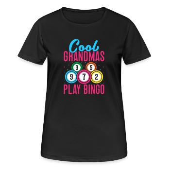 Bingo Game Cool Grandmas Play Bingo - Frauen T-Shirt atmungsaktiv - Schwarz - Vorne - AI Model Female 172 light (172cm)