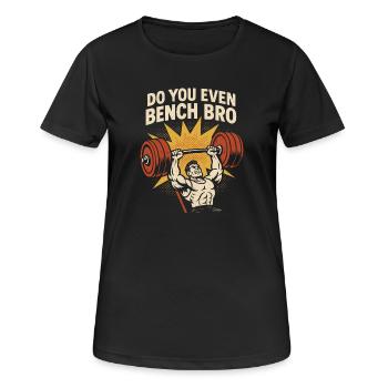Développé couché Mememe Discover Me Bro Gym - T-shirt respirant Femme - noir - Devant - AI Model Female 172 light (172cm)