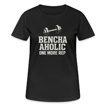 Développé couché Mememe Discover Me Bro Gym - T-shirt respirant Femme - noir - Devant - AI Model Female 172 light (172cm)