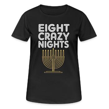 Hanukkah Chanukkah Hanukah - Frauen T-Shirt atmungsaktiv - Schwarz - Vorne - AI Model Female 172 light (172cm)