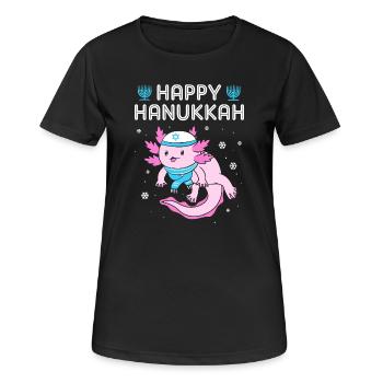 Hanukah Chanukkah Hanukkah - Frauen T-Shirt atmungsaktiv - Schwarz - Vorne - AI Model Female 172 light (172cm)