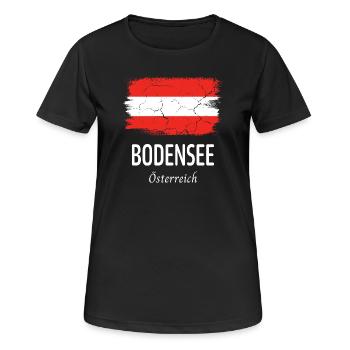 Lac de Constance - T-shirt respirant Femme - noir - Devant - AI Model Female 172 light (172cm)