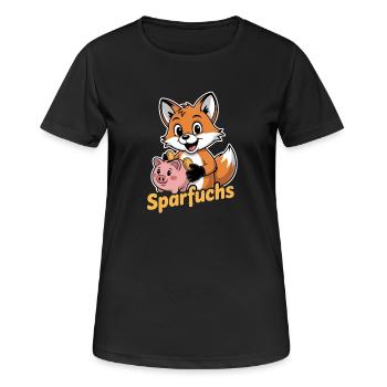 Tirelire avec tirelire et pièces de monnaie - T-shirt respirant Femme - noir - Devant - AI Model Female 172 light (172cm)