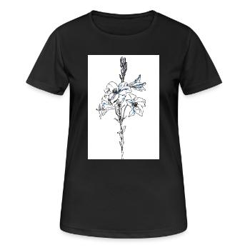 Lys bleus - T-shirt respirant Femme - noir - Devant - AI Model Female 172 light (172cm)