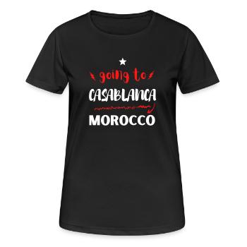 Auf nach Casablanca, Marokko - Frauen T-Shirt atmungsaktiv - Schwarz - Vorne - AI Model Female 172 light (172cm)