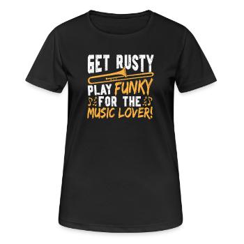 Posaunist Messing Band Marschband Trombone Posaune - Frauen T-Shirt atmungsaktiv - Schwarz - Vorne - AI Model Female 172 light (172cm)