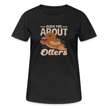 Seeotter Cartoon Frag Mich Über Otter - Frauen T-Shirt atmungsaktiv - Schwarz - Vorne - AI Model Female 172 light (172cm)