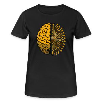 Gehirn und Schaltkreise KI - Frauen T-Shirt atmungsaktiv - Schwarz - Vorne - AI Model Female 172 light (172cm)