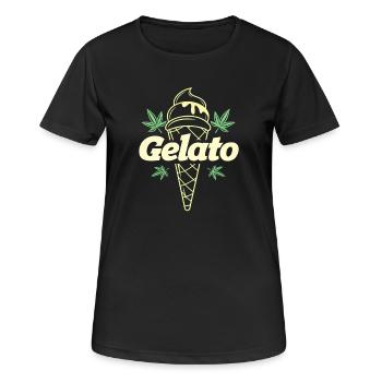 Gelato Leaf Icecream Cone 420 Aesthetic - Frauen T-Shirt atmungsaktiv - Schwarz - Vorne - AI Model Female 172 light (172cm)