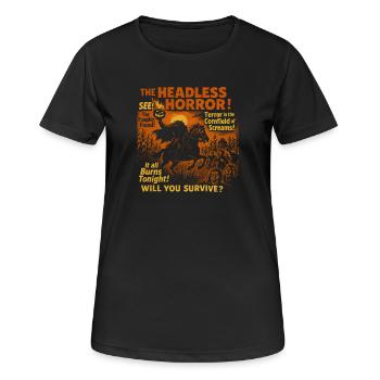 The Headless Horror Pumpkin Movie Poster Halloween - Women's Breathable T-Shirt - black - Front - AI Model Female 172 light (172cm)