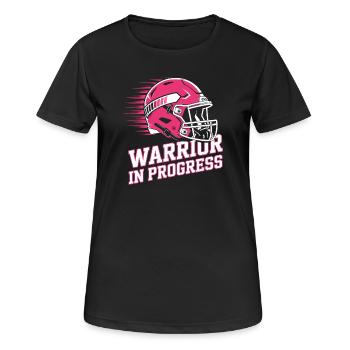 Guerrier de la sensibilisation au cancer du sein en cours - T-shirt respirant Femme - noir - Devant - AI Model Female 172 light (172cm)