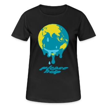 Global Warming Globe - Women's Breathable T-Shirt - black - Front - AI Model Female 172 light (172cm)